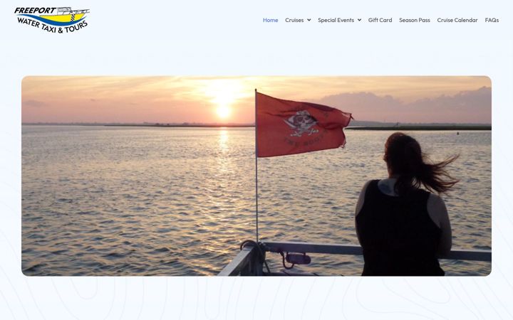 Screenshot of freeportwatertaxi.com