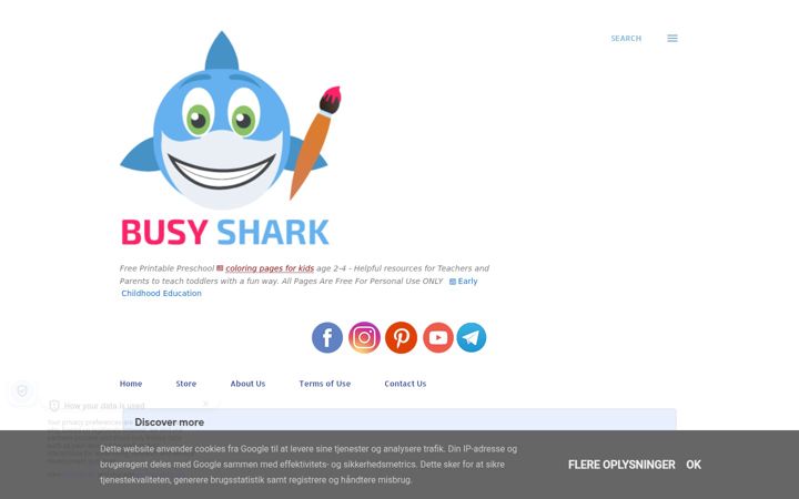 Screenshot of freepreschoolcoloringpages.com