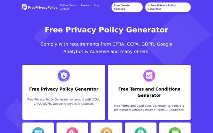 Екранна снимка на freeprivacypolicy.com