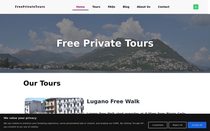 Screenshot of freeprivatetours.com