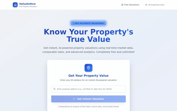 Screenshot του freepropertyvalue.info