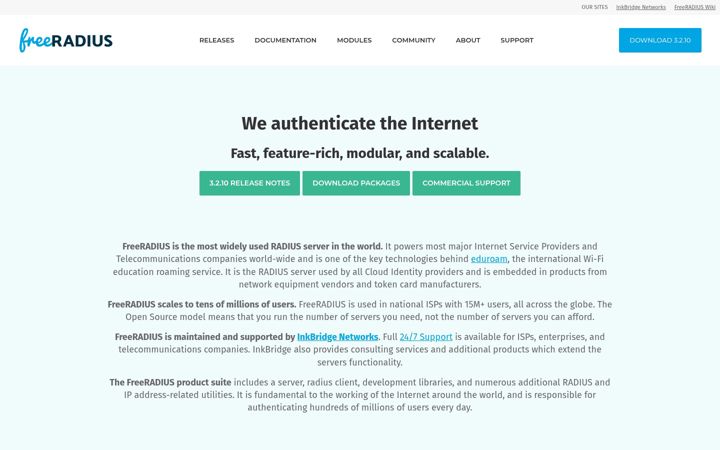 Screenshot of freeradius.org