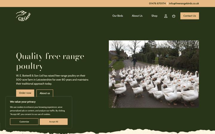 Screenshot di freerangebirds.co.uk