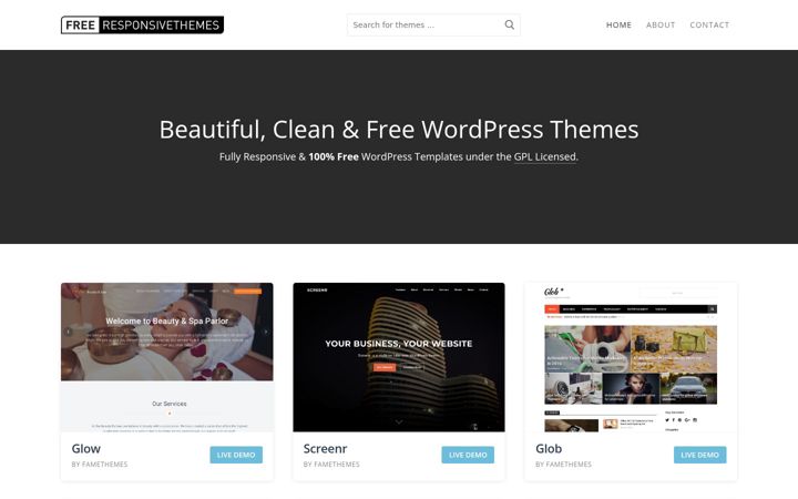 Screenshot of freeresponsivethemes.com