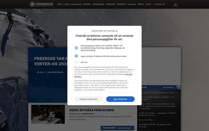 Screenshot of freeride.se