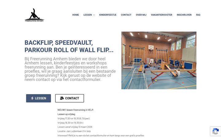 Screenshot of freerunningarnhem.nl