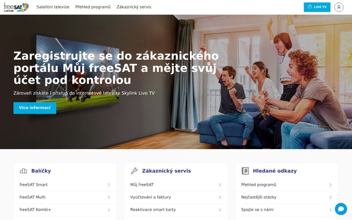Screenshot of freesat.cz