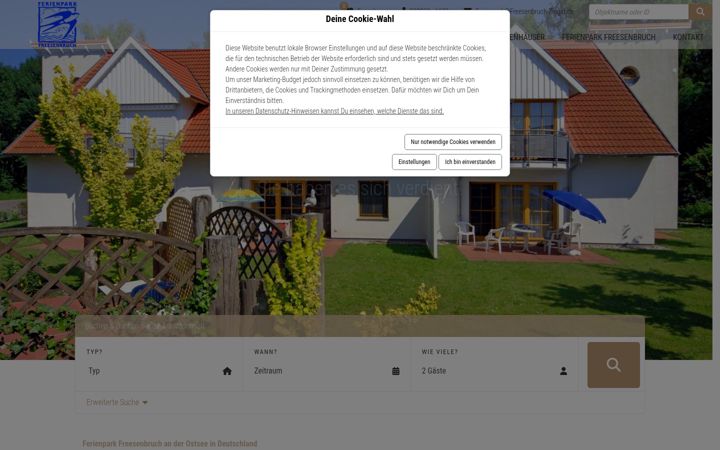Screenshot stránky freesenbruch-zingst.de