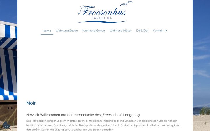 Screenshot of freesenhus-langeoog.de