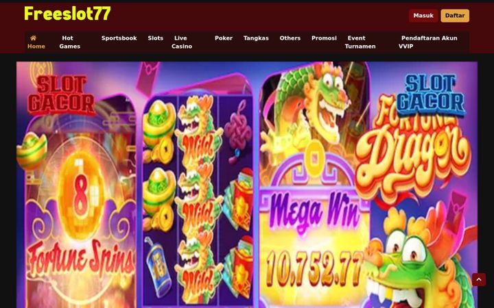 Screenshot of freeslot77.net