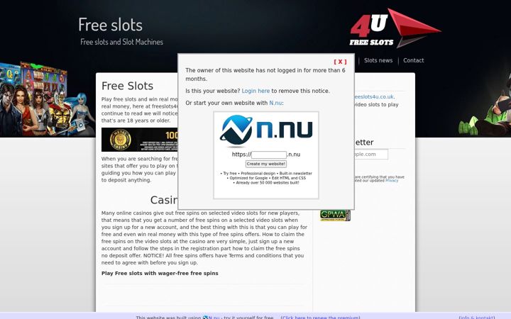 Screenshot of freeslots4u.co.uk