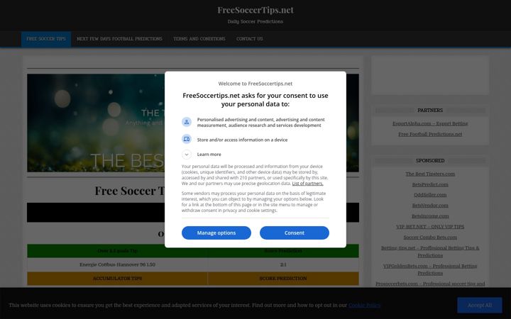 Screenshot van freesoccertips.net