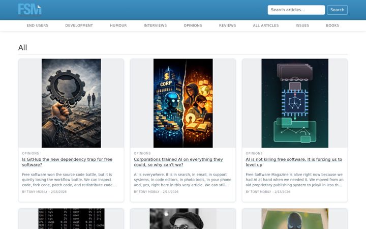 Screenshot of freesoftwaremagazine.com