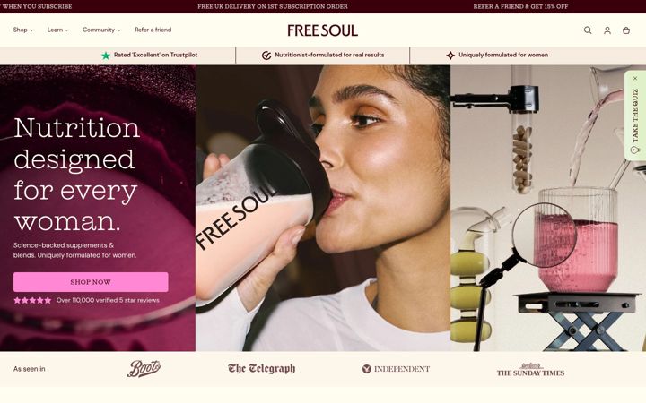Screenshot von freesoul.com