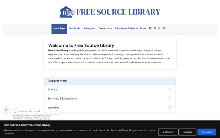 Screenshot of freesourcelibrary.com