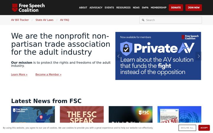Screenshot of freespeechcoalition.com