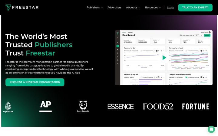 Екранна снимка на freestar.com