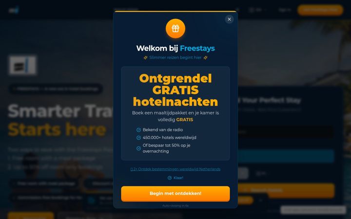 Screenshot of freestays.eu