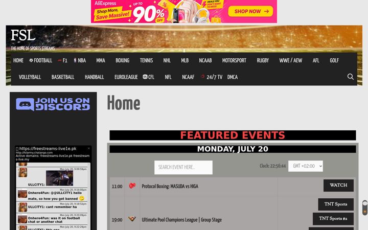 Screenshot of freestreams-live1c.pk
