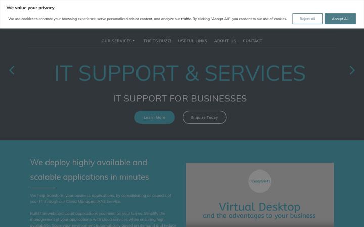 Screenshot of freestyle-ts.co.uk
