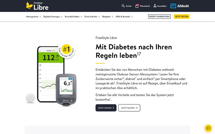 Screenshot of freestylelibre.de