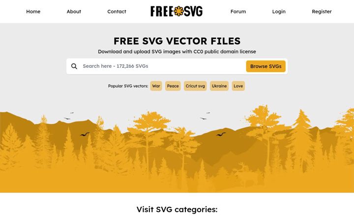 Screenshot of freesvg.org