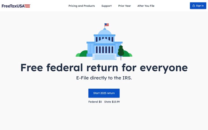 Screenshot of freetaxusa.com