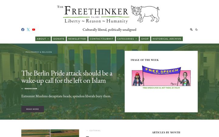 Screenshot di freethinker.co.uk