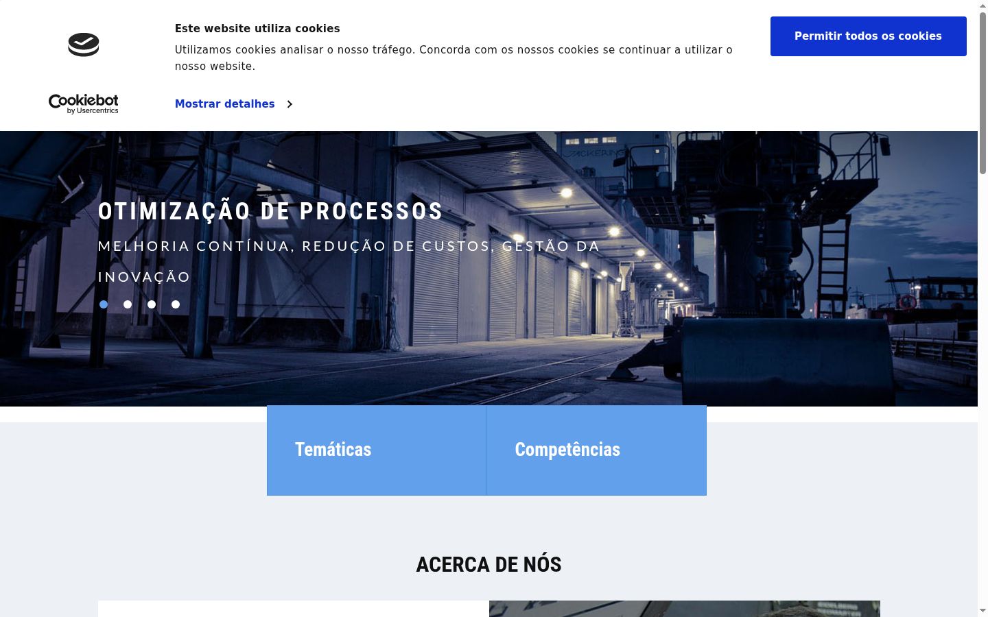 Captura de pantalla del banner de consentimiento mostrado antes de cualquier interacción