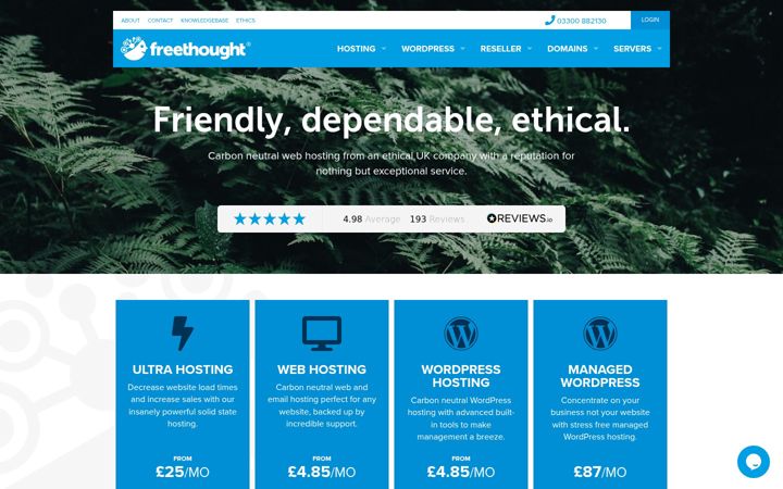 Screenshot of freethought-dns.co.uk