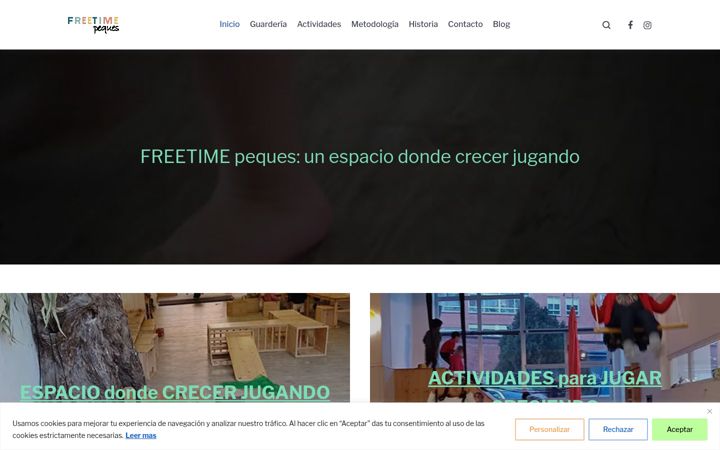 Screenshot stránky freetimepeques.es