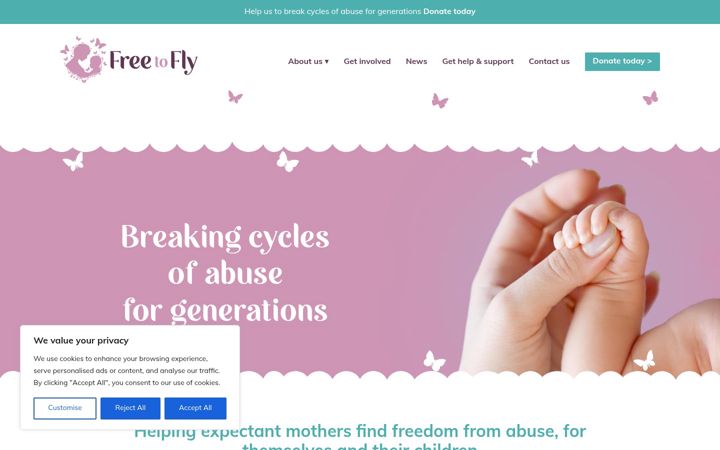 Screenshot of freetofly.org.uk
