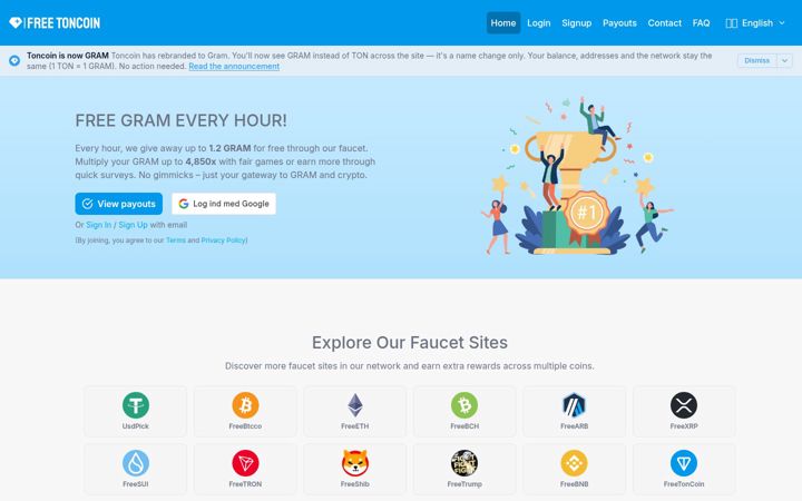 Zrzut ekranu freetoncoin.in