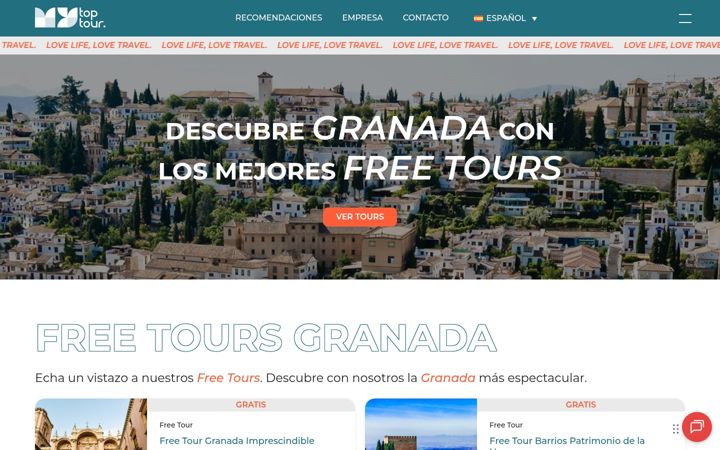 Snímek obrazovky freetour-granada.com