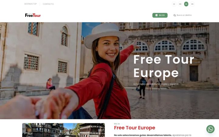 Screenshot of freetoureurope.com