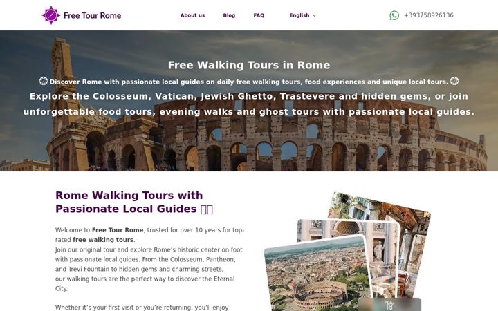 Screenshot of freetourrome.com