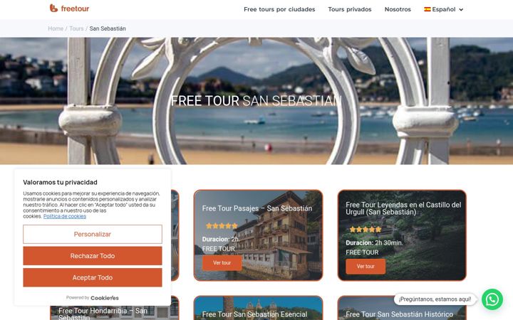 Screenshot of freetoursansebastian.com