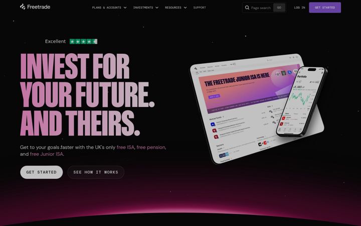 Screenshot of freetrade.io
