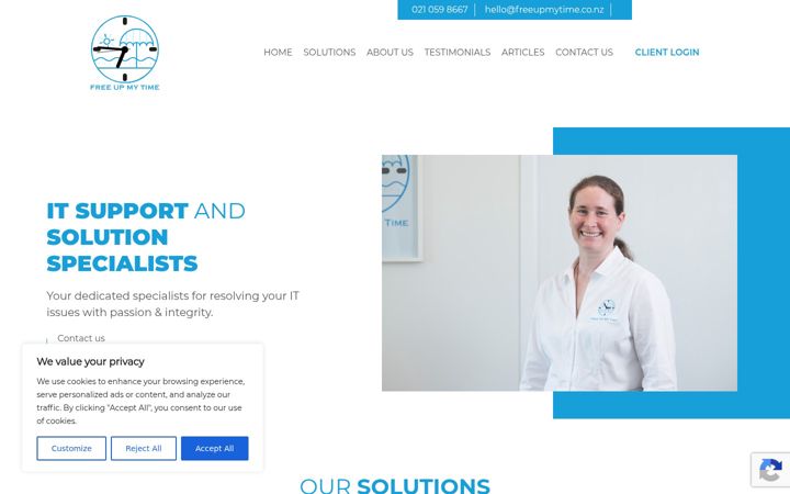 Screenshot of freeupmytime.co.nz