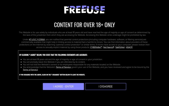 Kuvakaappaus sivustosta freeuse.com