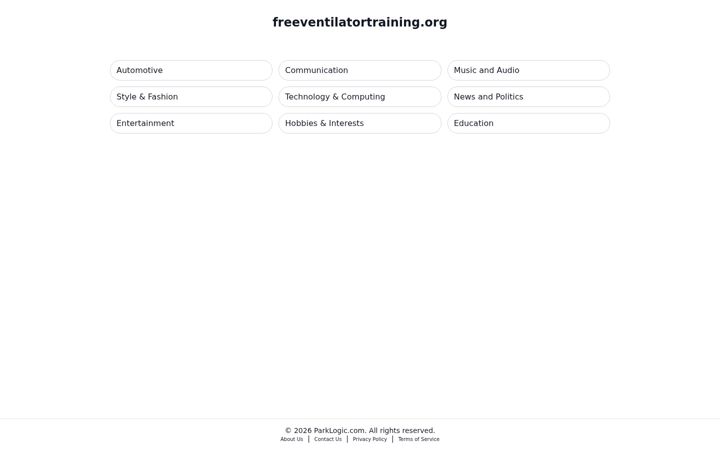 Screenshot of freeventilatortraining.org
