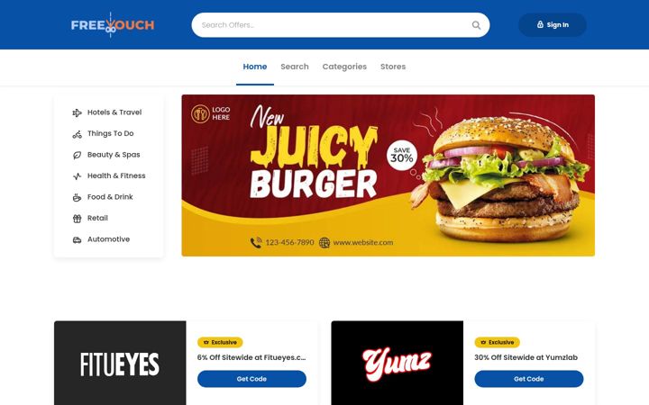 Screenshot of freevouch.com