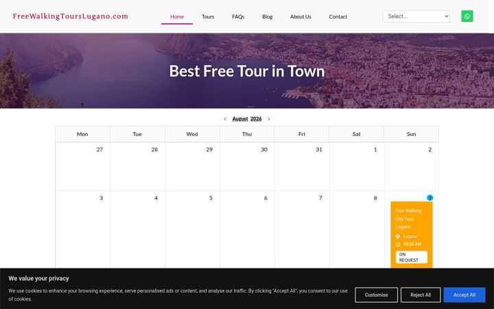 Screenshot of freewalkingtourslugano.com