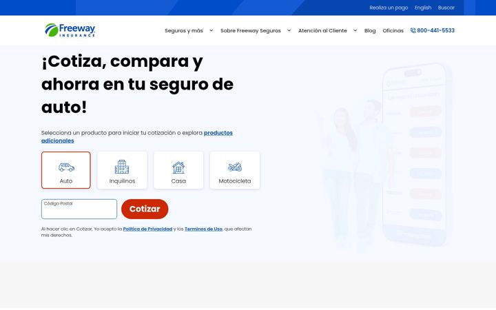 Screenshot of freewayseguros.com
