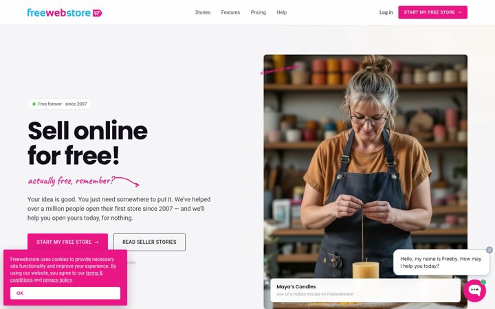 Screenshot of freewebstore.com