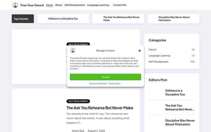 Screenshot of freeyoursword.com