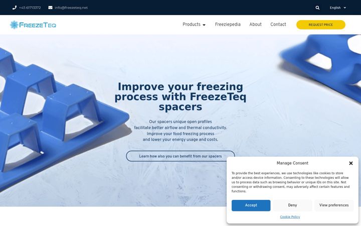 Screenshot of freezer-spacer.com