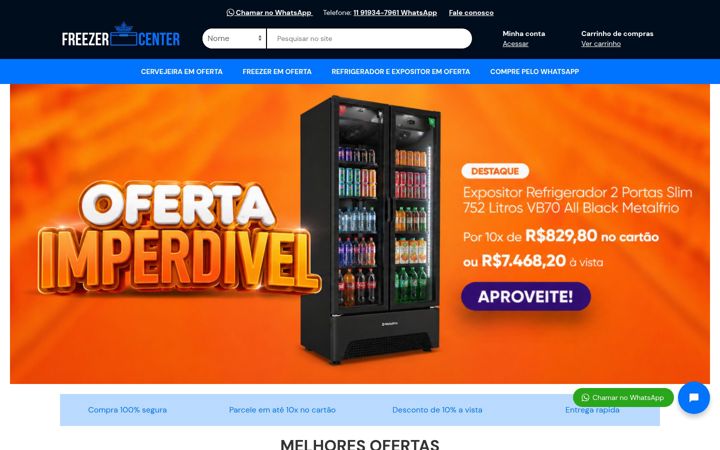 Ekrano kopija freezercenter.com.br
