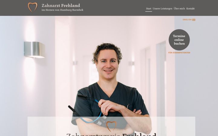 Screenshot of frehland-zahnarzt.de