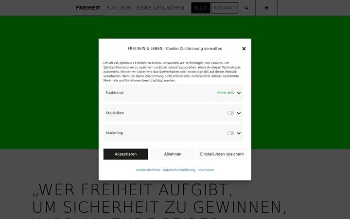 Screenshot of frei-sein-und-leben.de
